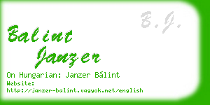 balint janzer business card